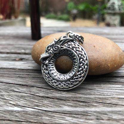 Viking Dragon Rune Celtic Knot Pattern Pendant/Necklace