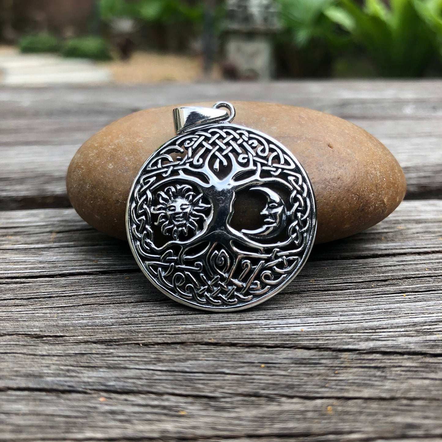 Sun & Moon Viking Tree of Life Yggdrasil Pendant/ Necklace