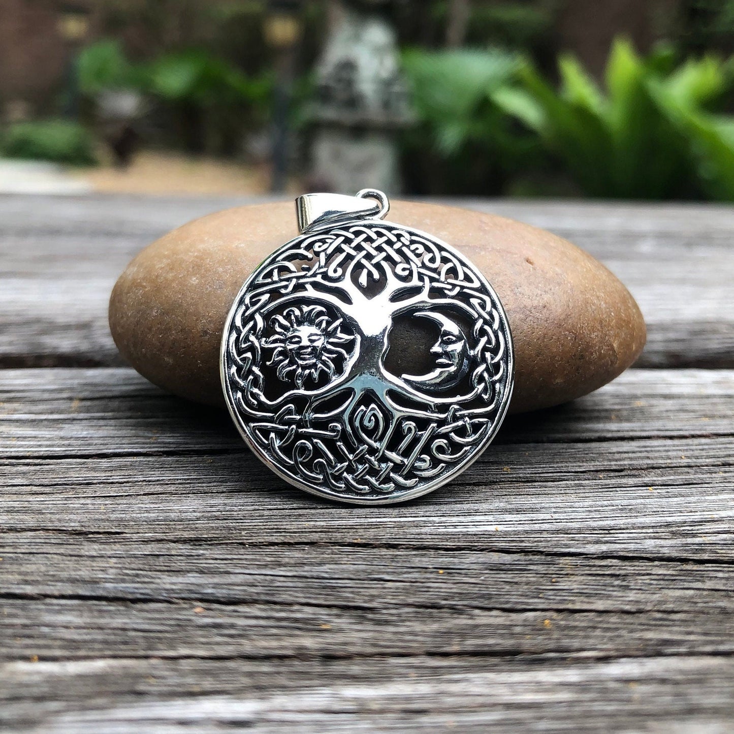 Sun & Moon Viking Tree of Life Yggdrasil Pendant/ Necklace