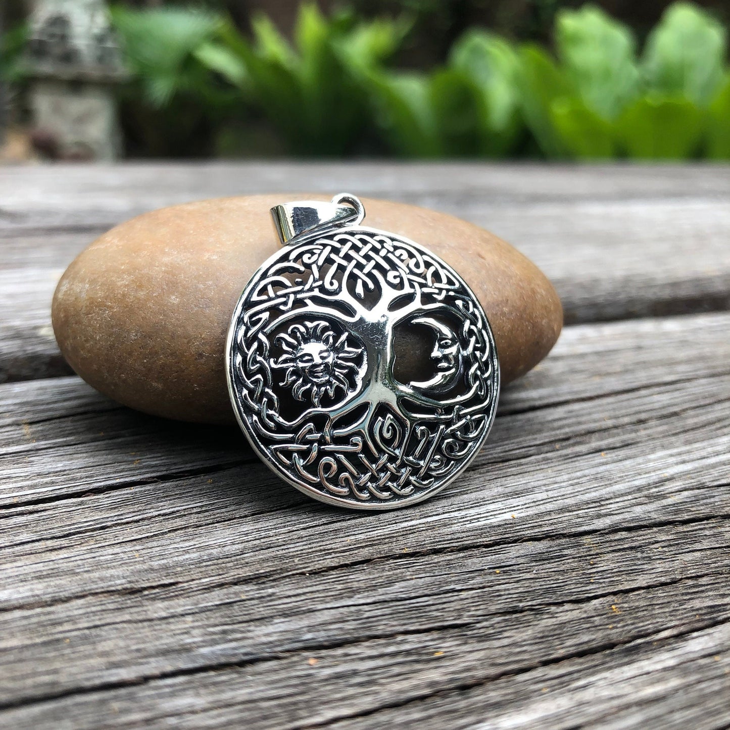 Sun & Moon Viking Tree of Life Yggdrasil Pendant/ Necklace