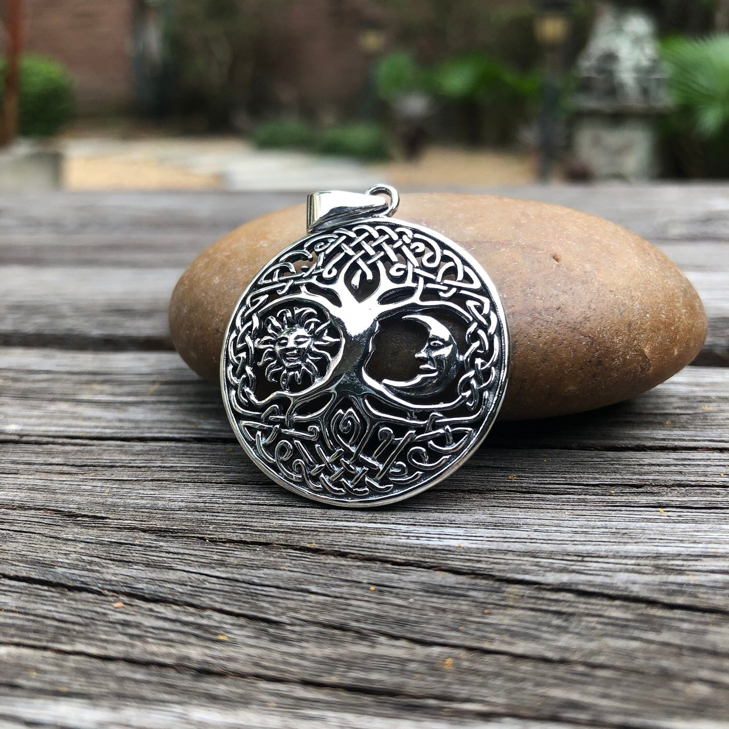 Sun & Moon Viking Tree of Life Yggdrasil Pendant/ Necklace
