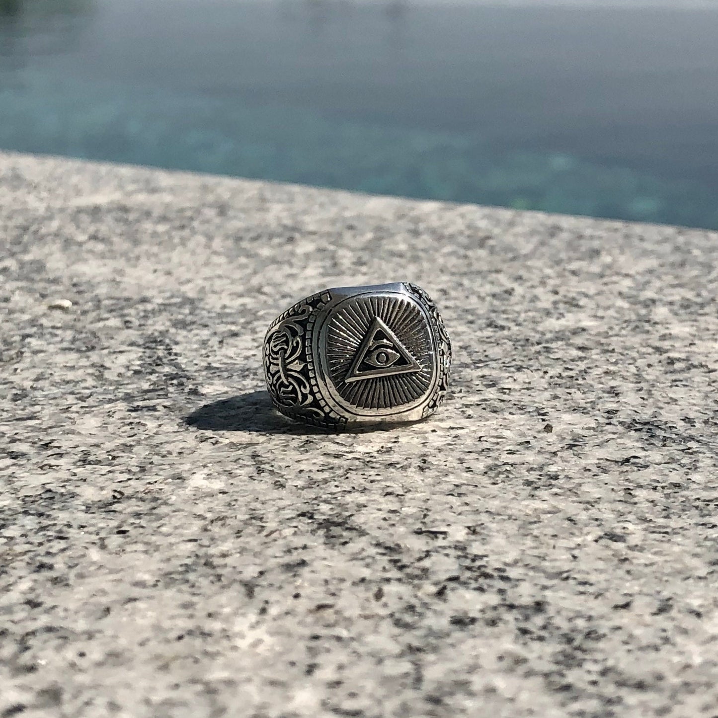 Egypt Eye of Horus Egyptian Pyramid Unisex Ring