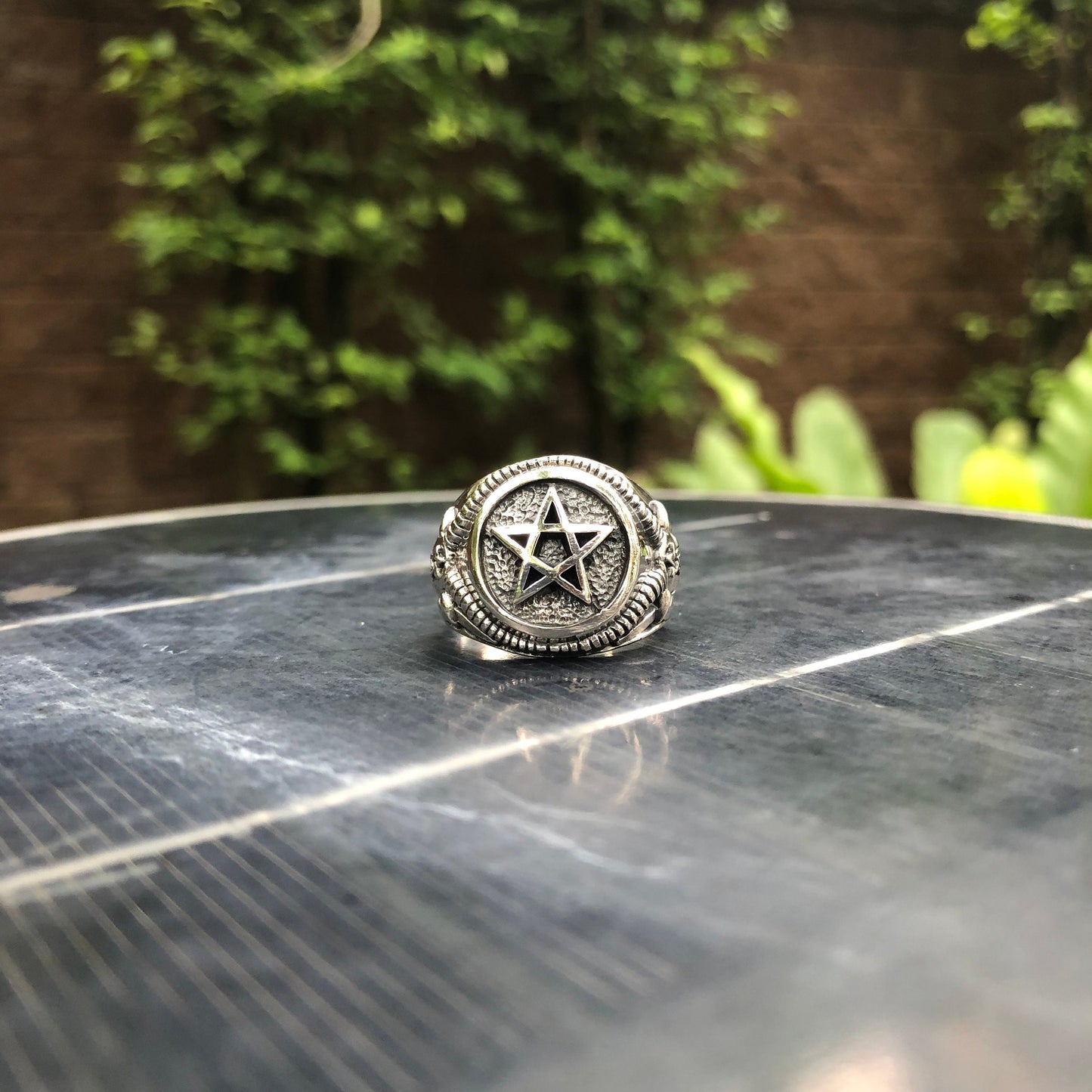 Satanic Goat Head Pentagram Wiccan Ring