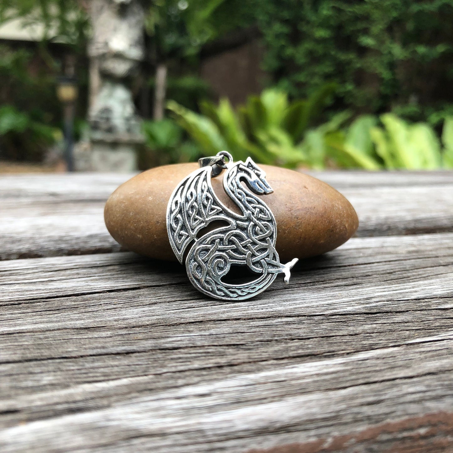 Mythical Viking Dragon Celtic Knot Edwardian Pendant/ Necklace