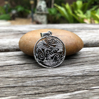 Unicorn Circle Mythical Creature Pendant/Necklace