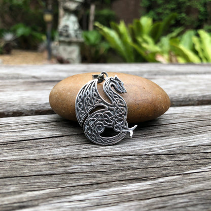 Mythical Viking Dragon Celtic Knot Edwardian Pendant/ Necklace