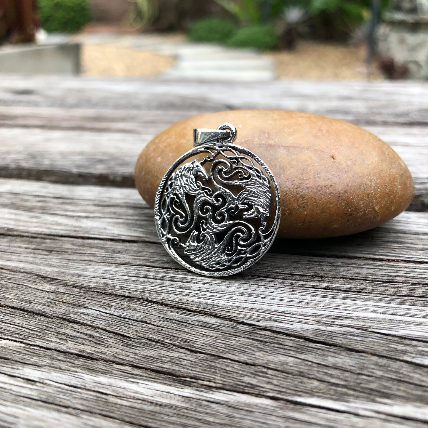 Unicorn Circle Mythical Creature Pendant/Necklace