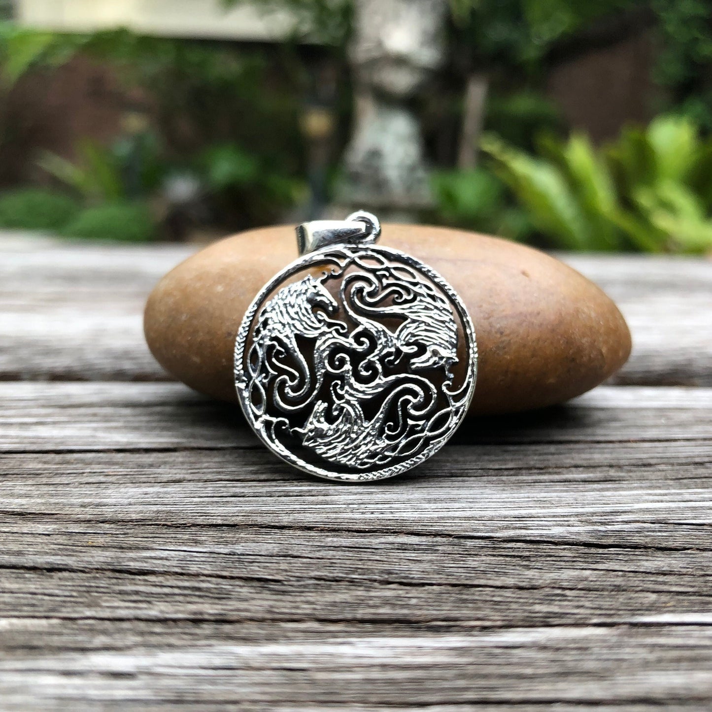 Unicorn Circle Mythical Creature Pendant/Necklace