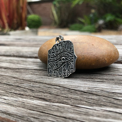 Egyptian Egypt Eye Hieroglyphic Plate Eye of Horus Pendant/ Necklace
