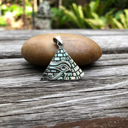 Egypt Eye of Horus Pyramid Shape Pendant/ Necklace