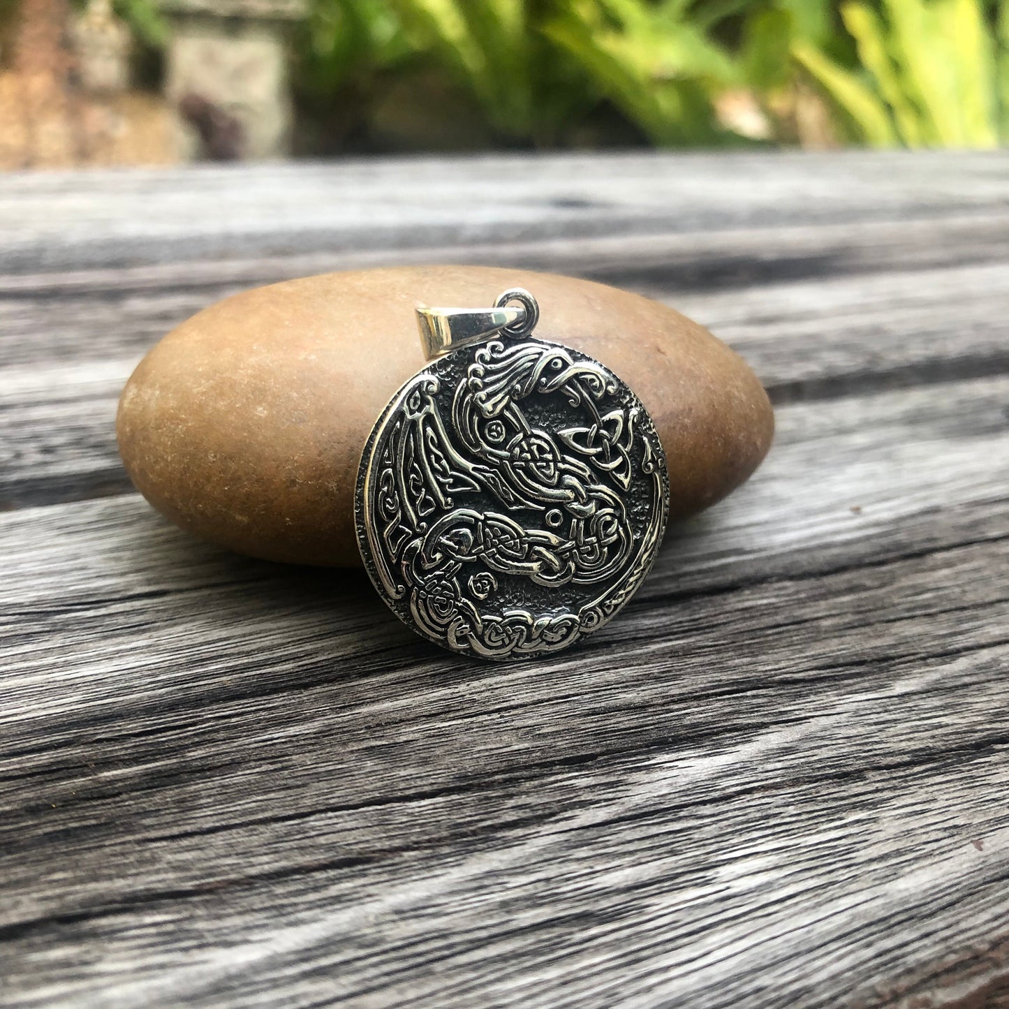 Viking Dragon Celtic Knot Triquetra Pendant/Necklace