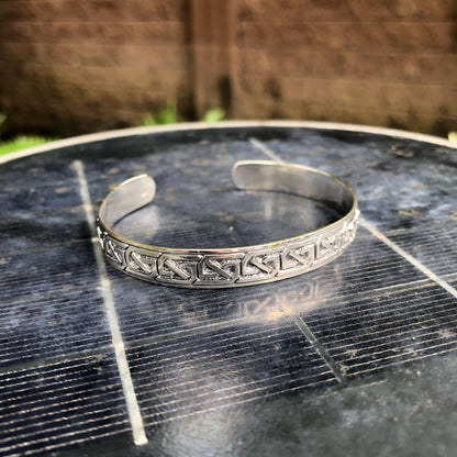 Viking Celtic Knot Design Cuff Bracelet