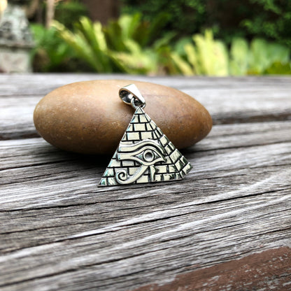Egypt Eye of Horus Pyramid Shape Pendant/ Necklace
