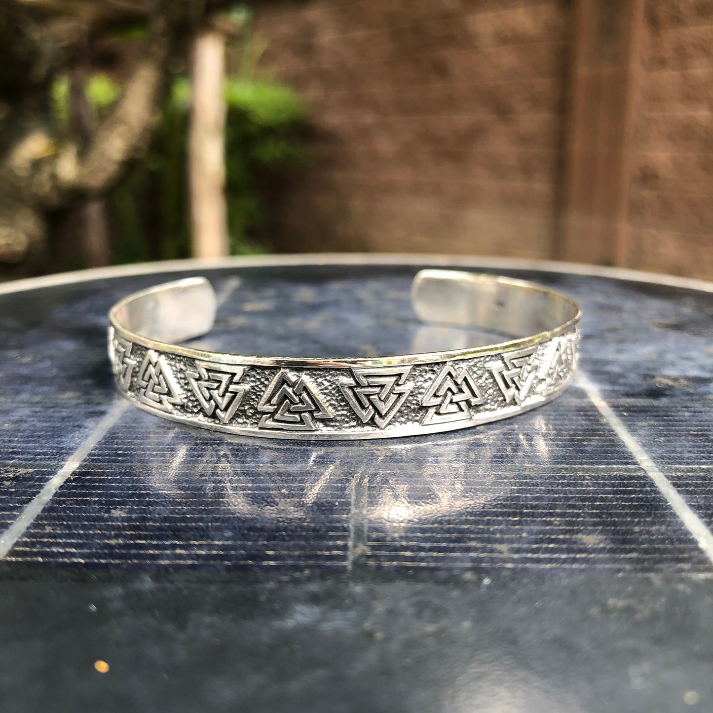 Valknut Viking Celtic Symbol Cuff Bracelet
