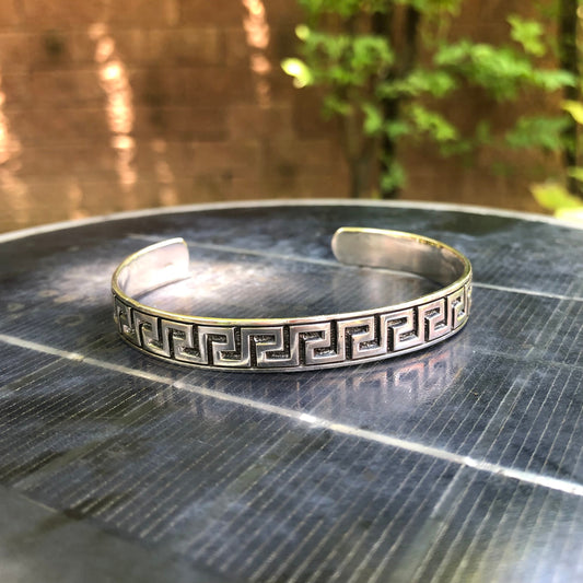 Greek Key Infininty Square Key Meander Cuff Bracelet
