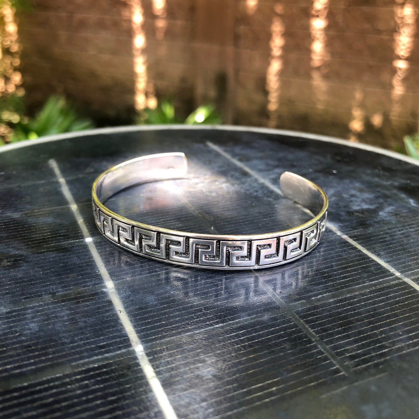 Greek Key Infininty Square Key Meander Cuff Bracelet