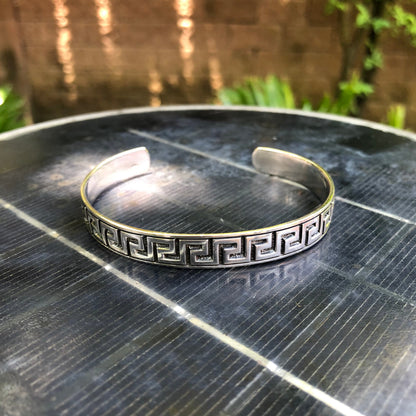 Greek Key Infininty Square Key Meander Cuff Bracelet