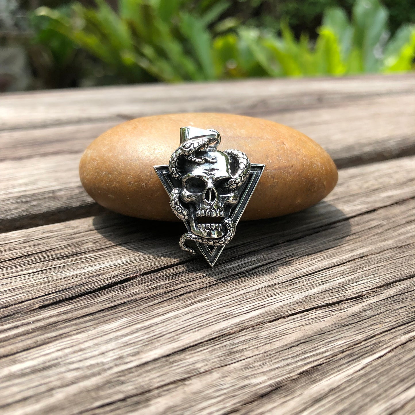 Biker Skull & Snake Punk Design Pendant/Necklace