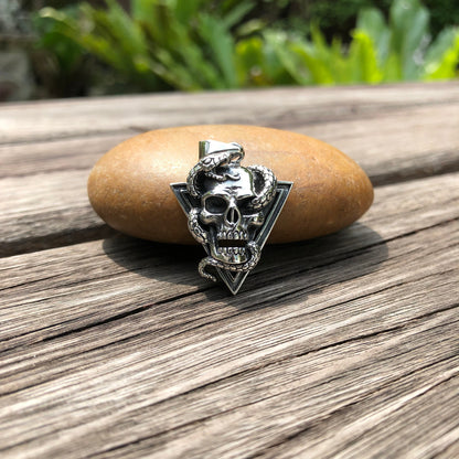 Biker Skull & Snake Punk Design Pendant/Necklace