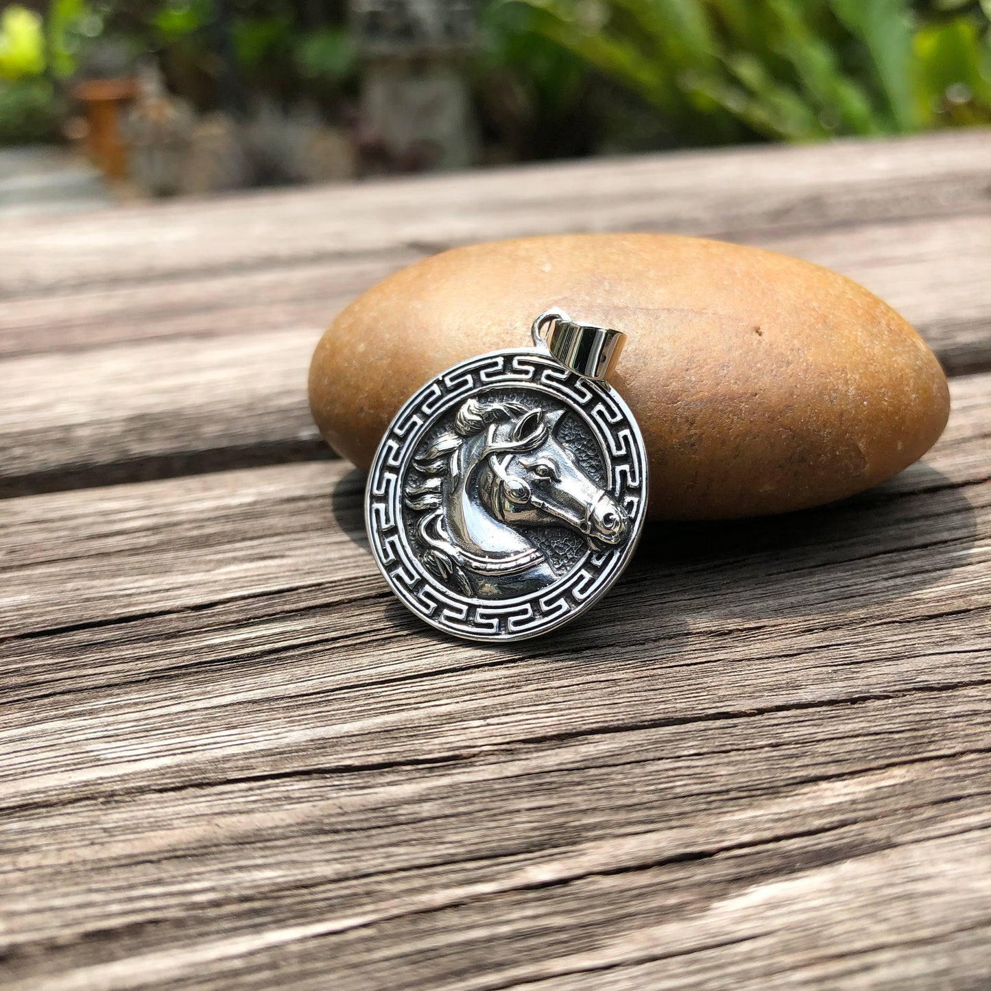 Horse Greek Key Pendant/Necklace