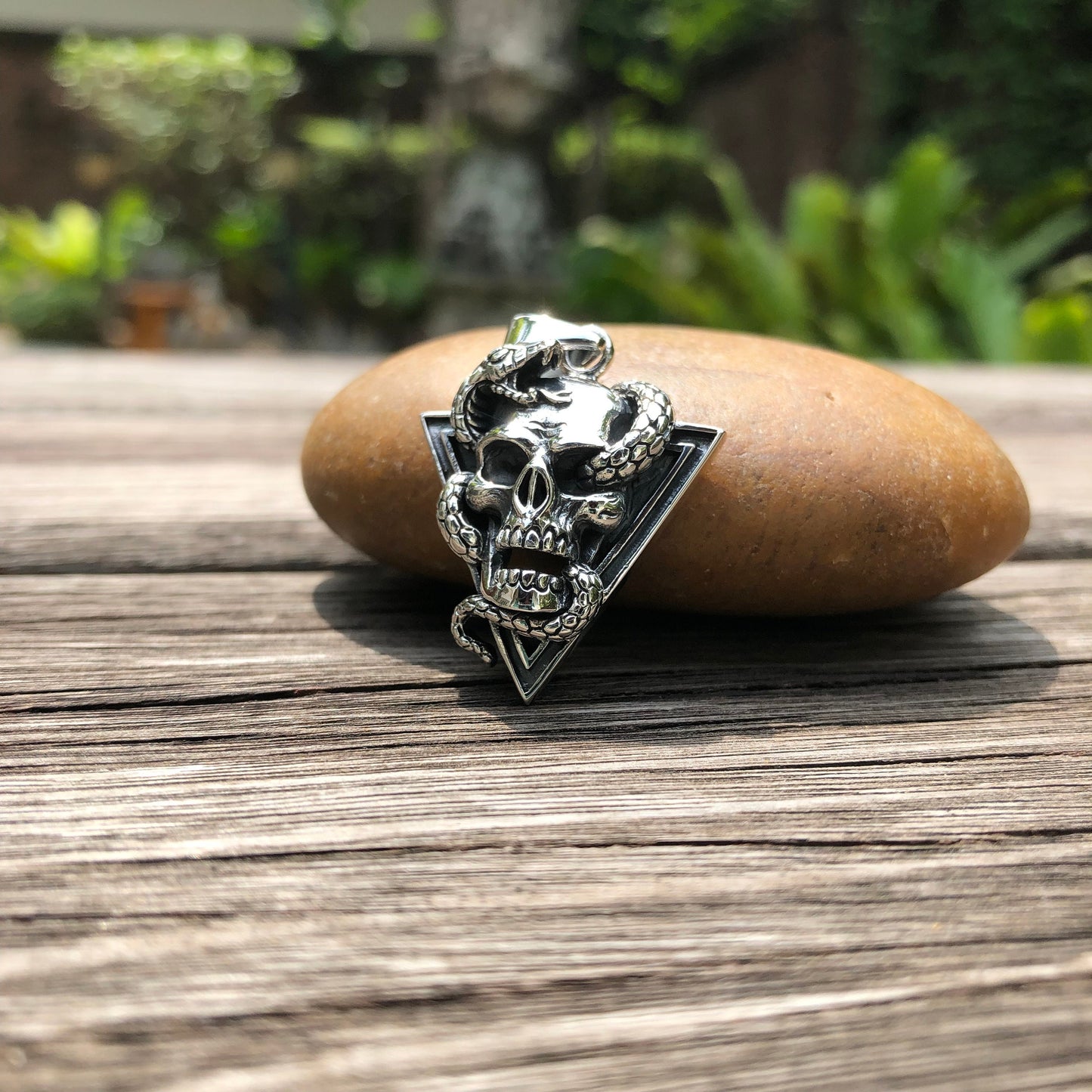 Biker Skull & Snake Punk Design Pendant/Necklace