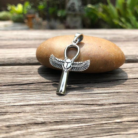 Egypt Cross Ankh Egpytian Scarab Pendant/Necklace