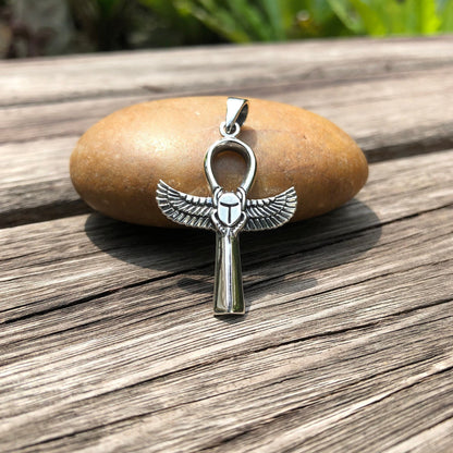 Egypt Cross Ankh Egpytian Scarab Pendant/Necklace