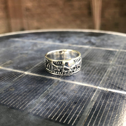 Skull Punk Biker Ring