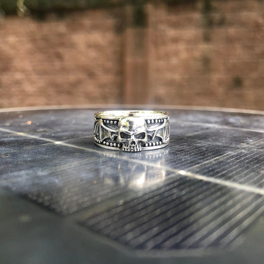 Skull Punk Biker Ring