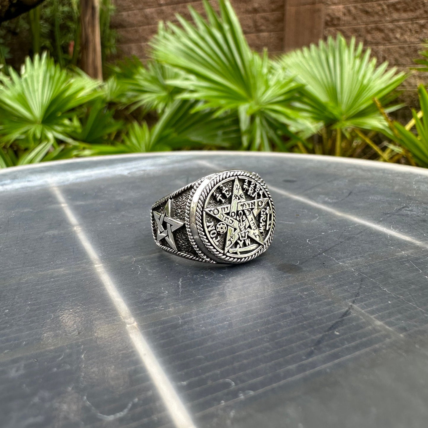 Tetragrammaton Pentagram YHVH Hebrew God Ring