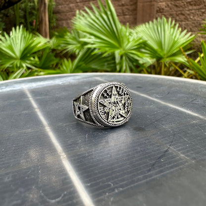 Tetragrammaton Pentagram YHVH Hebrew God Ring