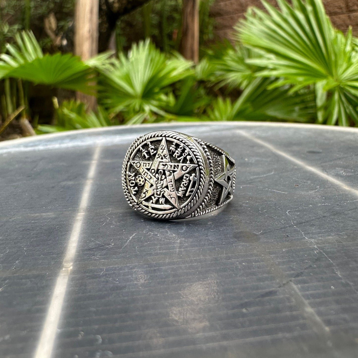 Tetragrammaton Pentagram YHVH Hebrew God Ring