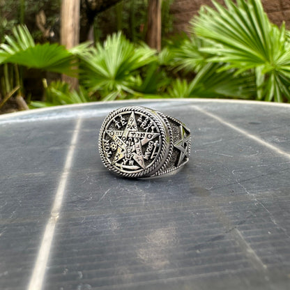 Tetragrammaton Pentagram YHVH Hebrew God Ring