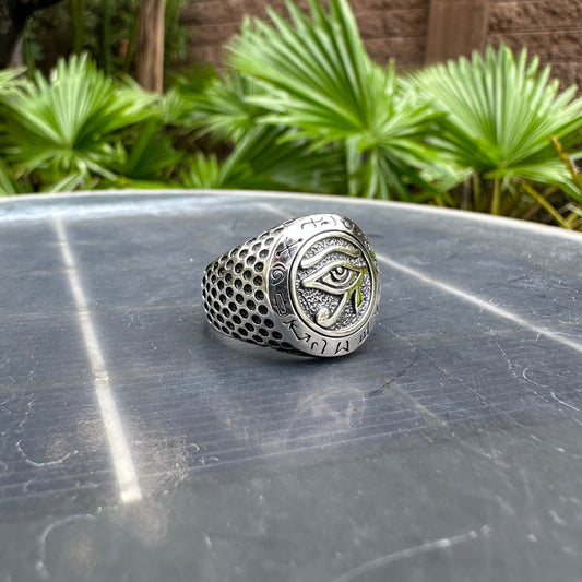 Eye of Horus Egypt Hieroglyphic Ring