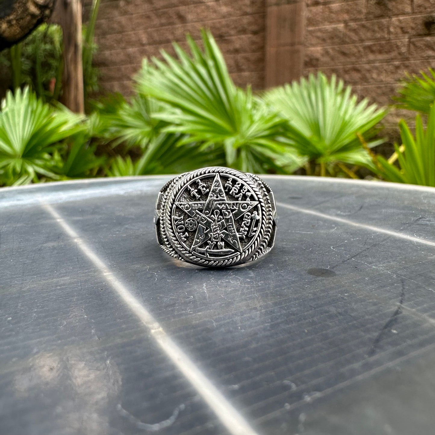 Tetragrammaton Pentagram YHVH Hebrew God Ring