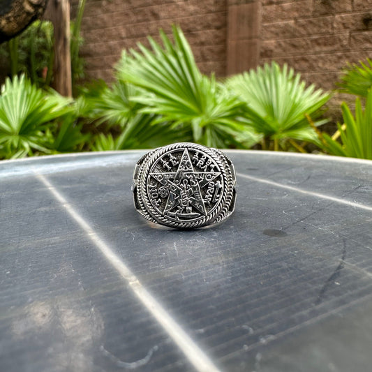 Tetragrammaton Pentagram YHVH Hebrew God Ring
