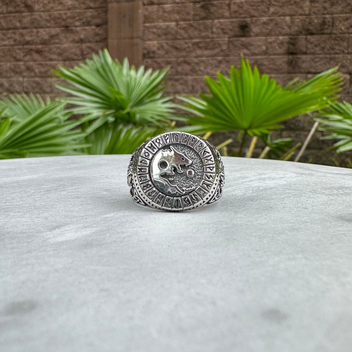 Fenrir Viking Wolf God Rune Ring