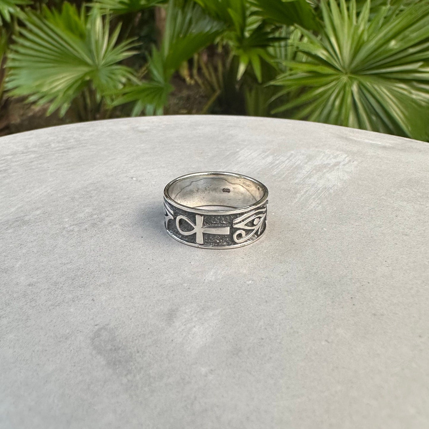 Ankh & Egypt Eye of Horus Band Ring