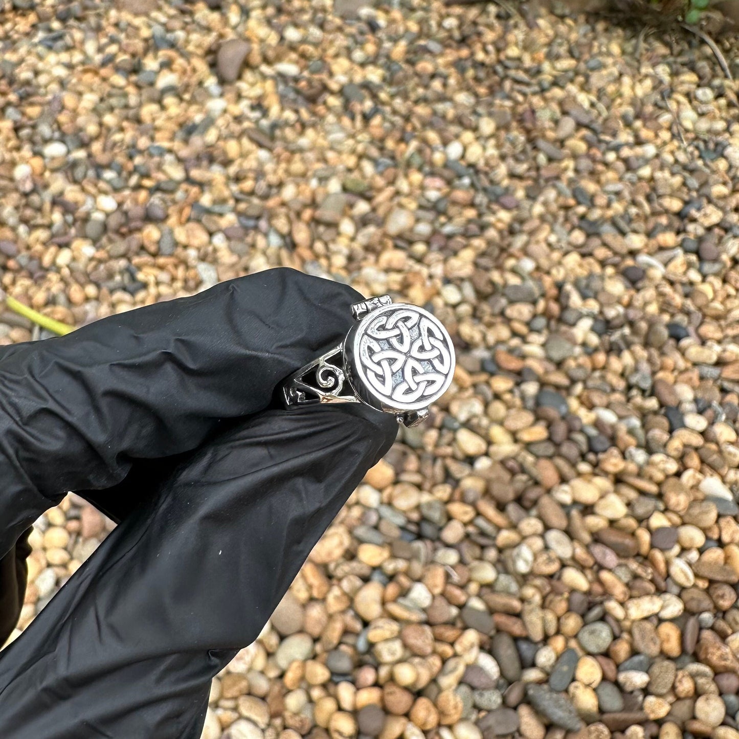 Viking Celtic Knot Triquetra Locket Ring
