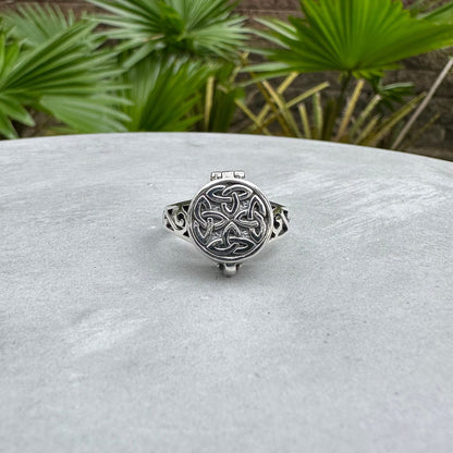 Viking Celtic Knot Triquetra Locket Ring