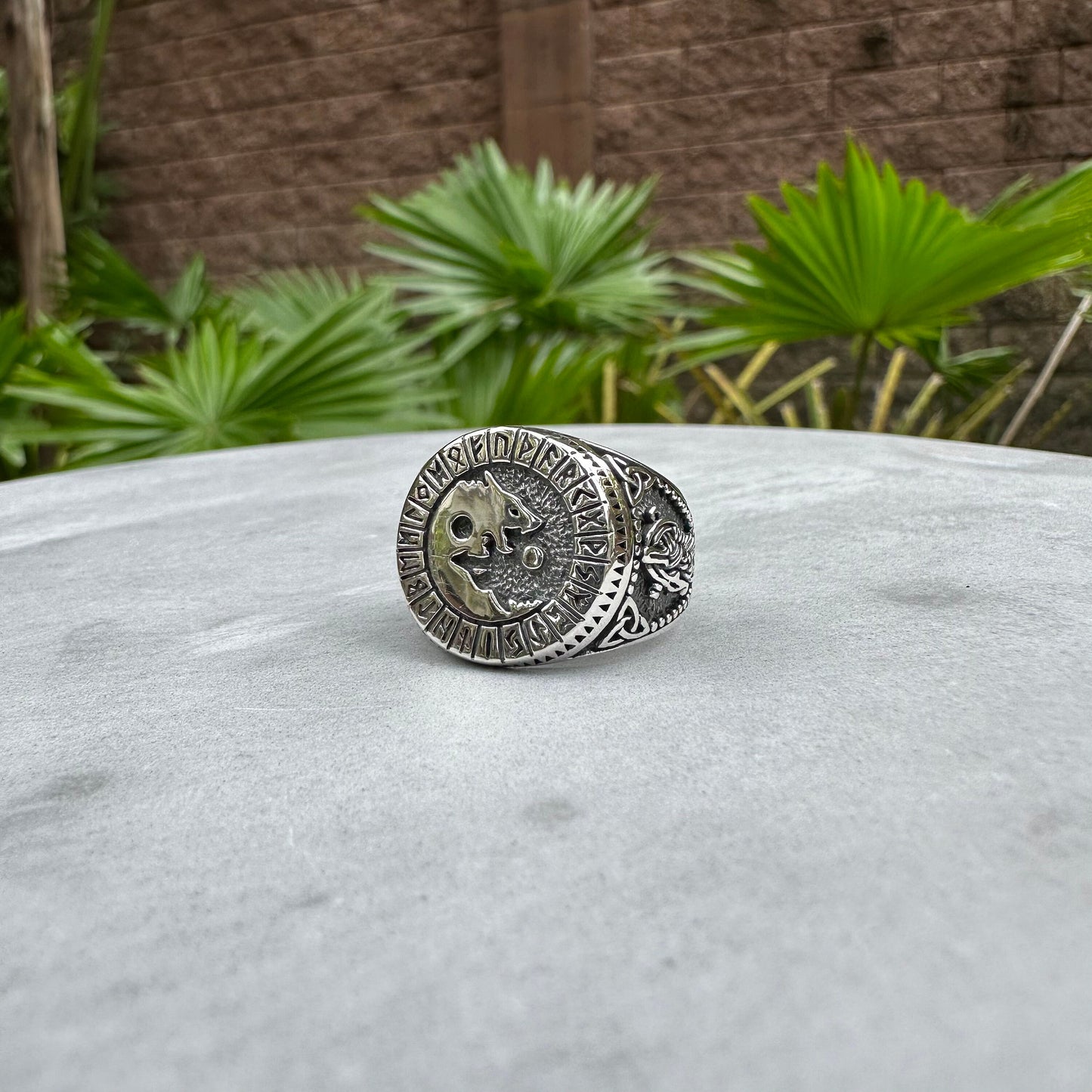 Fenrir Viking Wolf God Rune Ring