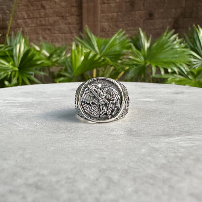 Saint Michael Guardian Angel Knight Templar Ring