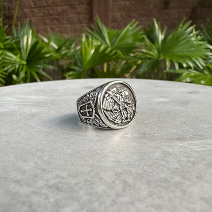 Saint Michael Guardian Angel Knight Templar Ring
