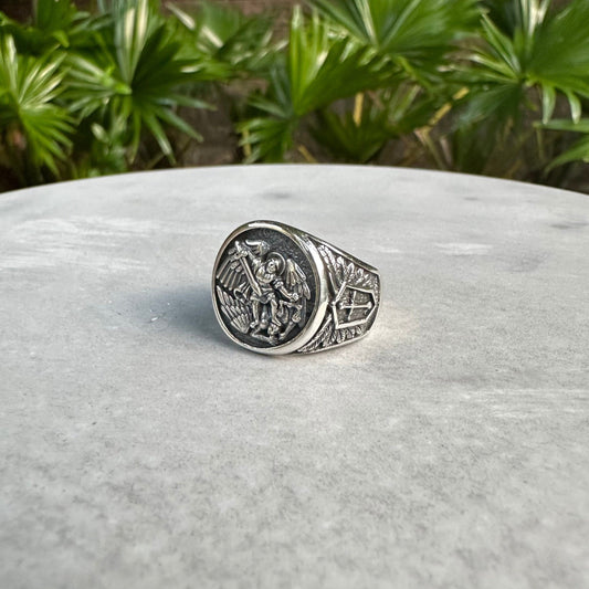 Saint Michael Guardian Angel Knight Templar Ring