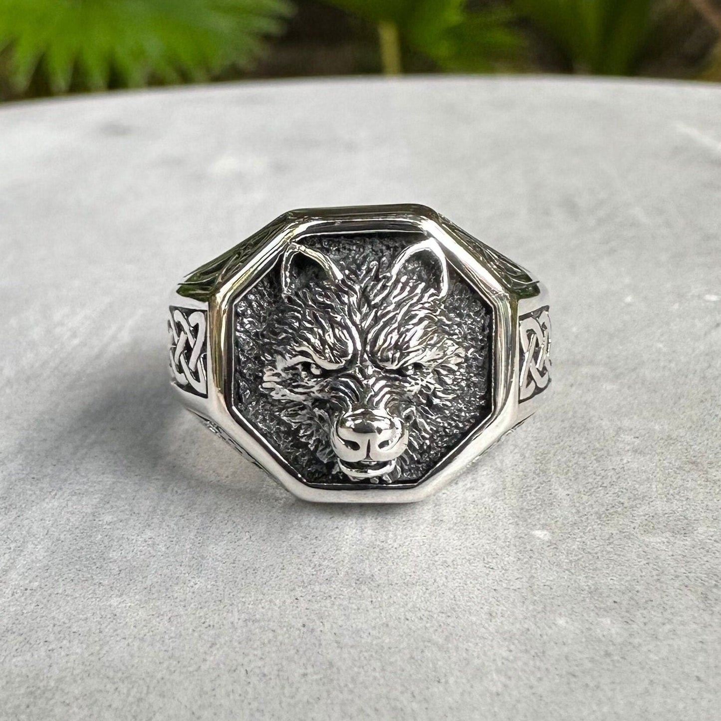 Viking Fenrir Wolf Norse Celtic Knot Ring