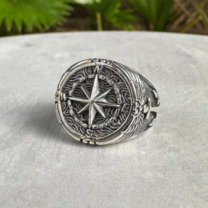 North Star Compass Sailor Anchor Ring