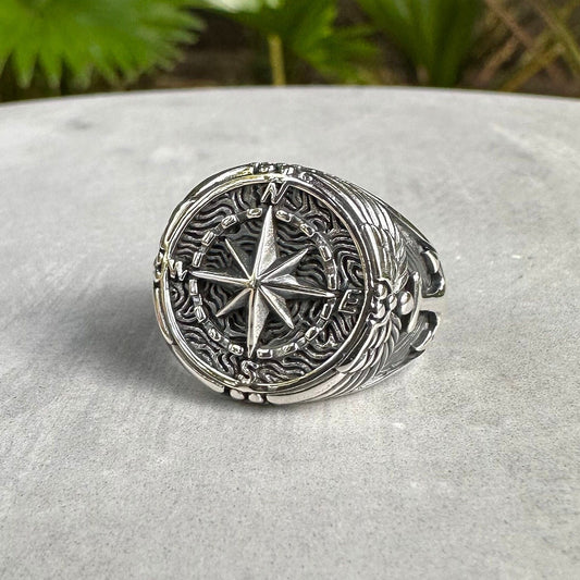 North Star Compass Sailor Anchor Ring