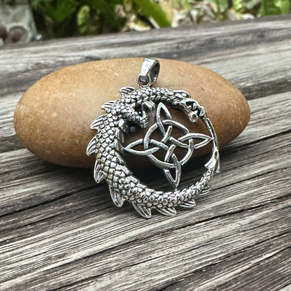Dragon Witch's Knot Celtic Knot Design Wiccan Basilisk Pendant/Necklace