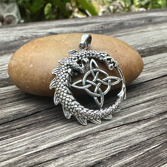 Dragon Witch's Knot Celtic Knot Design Wiccan Basilisk Pendant/Necklace
