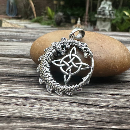 Dragon Witch's Knot Celtic Knot Design Wiccan Basilisk Pendant/Necklace